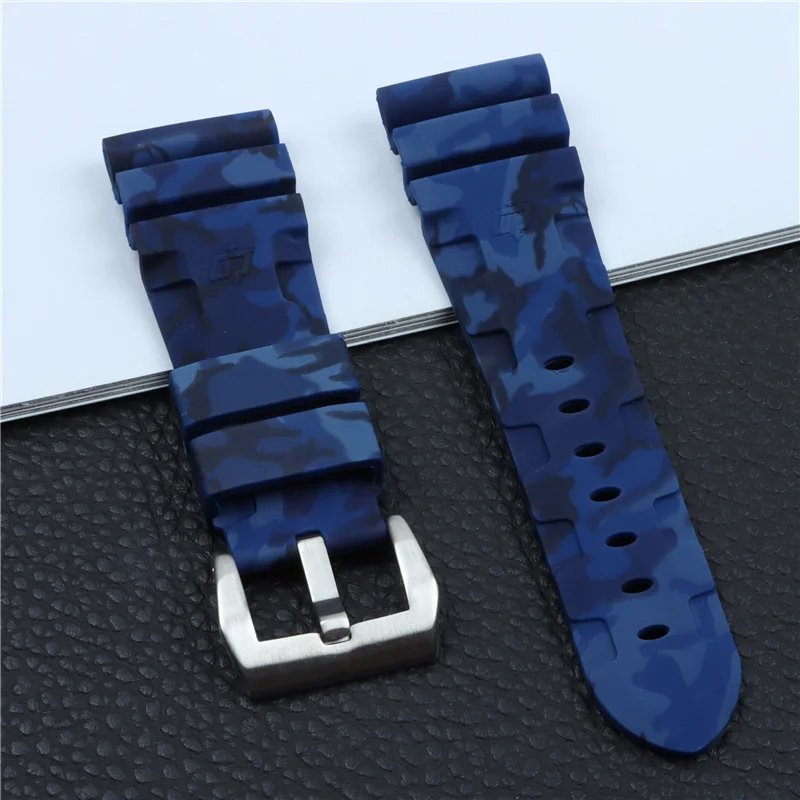 Top Quality 26mm Nature Silicone Rubber Blue Camo Watch Band For Panerai Strap Watch Band Waterproof Watchband Free Tools
Top Quality 26mm Nature Silicone Rubber Blue Camo Watch Band For Panerai Strap Watch Band Waterproof Watchband Free Tools