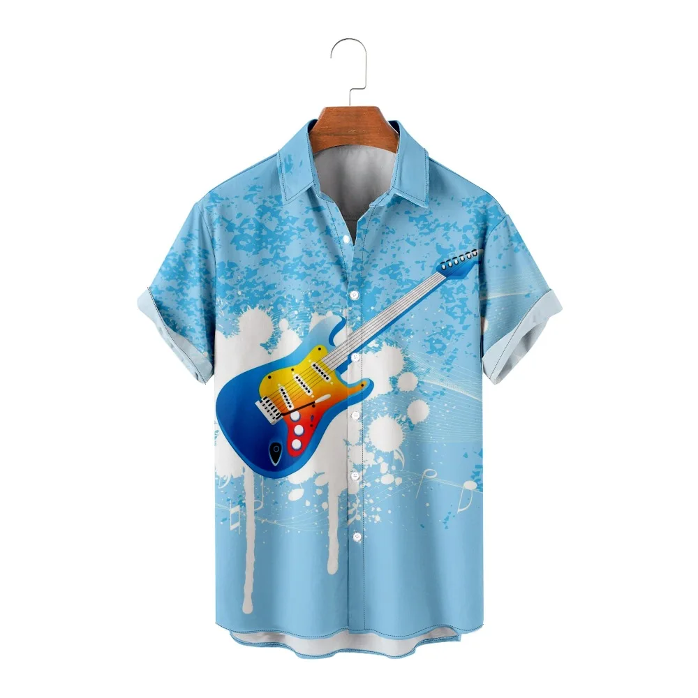 Гавайская рубашка мужская с коротким рукавом, Повседневная Блузка с 3D принтом гитары, Пляжная рубашка, синий топ в гавайском стиле, лето
Гавайская рубашка мужская с коротким рукавом, Повседневная Блузка с 3D принтом гитары, Пляжная рубашка, синий топ в гавайском стиле, лето