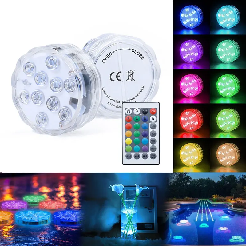 RGB Submersible Led Lights Battery Operated Underwater Spot Lights With Remote Outdoor Vase Bowl Pond Garden Party Decoration
RGB Submersible Led Lights Battery Operated Underwater Spot Lights With Remote Outdoor Vase Bowl Pond Garden Party Decoration