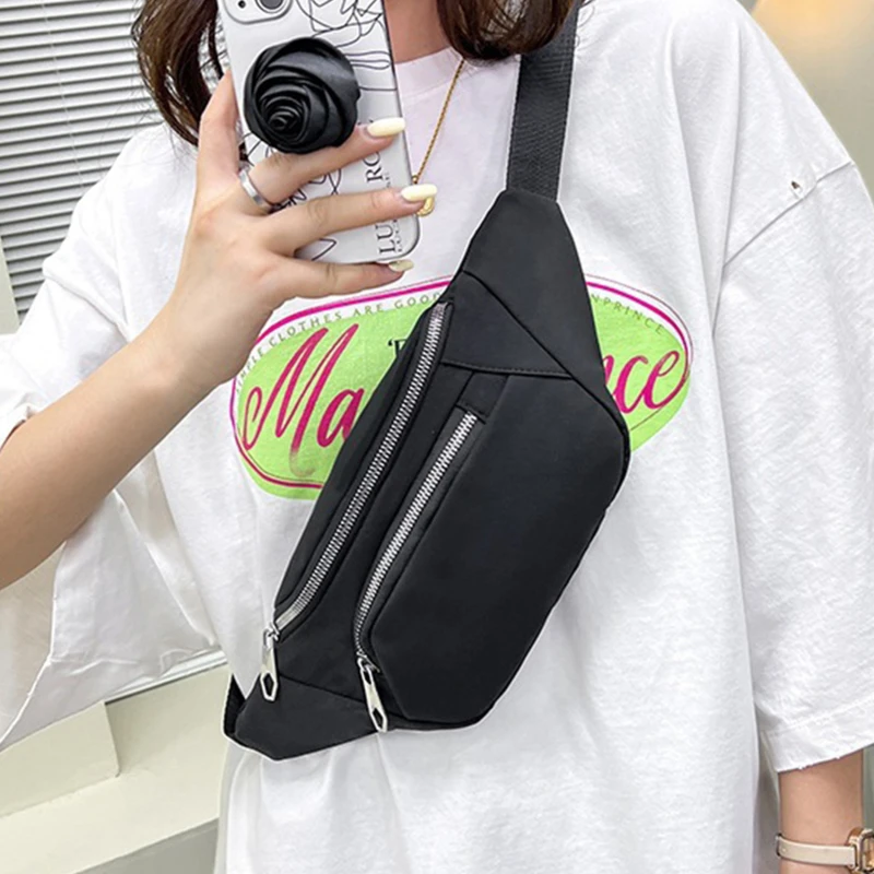 

Поясная Сумка унисекс для мужчин и женщин, забавная сумочка на ремень с геометрическим узором, черная Лазерная нагрудная сумка для телефона, 2022