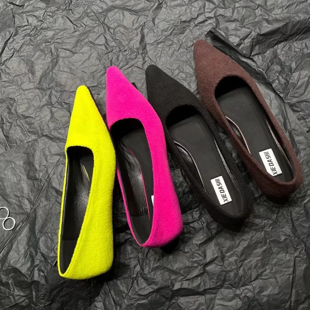 Flock Women Pointed Toe Flats Shallow Slip On Low Heels Green/Rose/Black/Brown Autumn Winter Party Pumps Dress Shoes Casual Mule
Flock Women Pointed Toe Flats Shallow Slip On Low Heels Green/Rose/Black/Brown Autumn Winter Party Pumps Dress Shoes Casual Mule