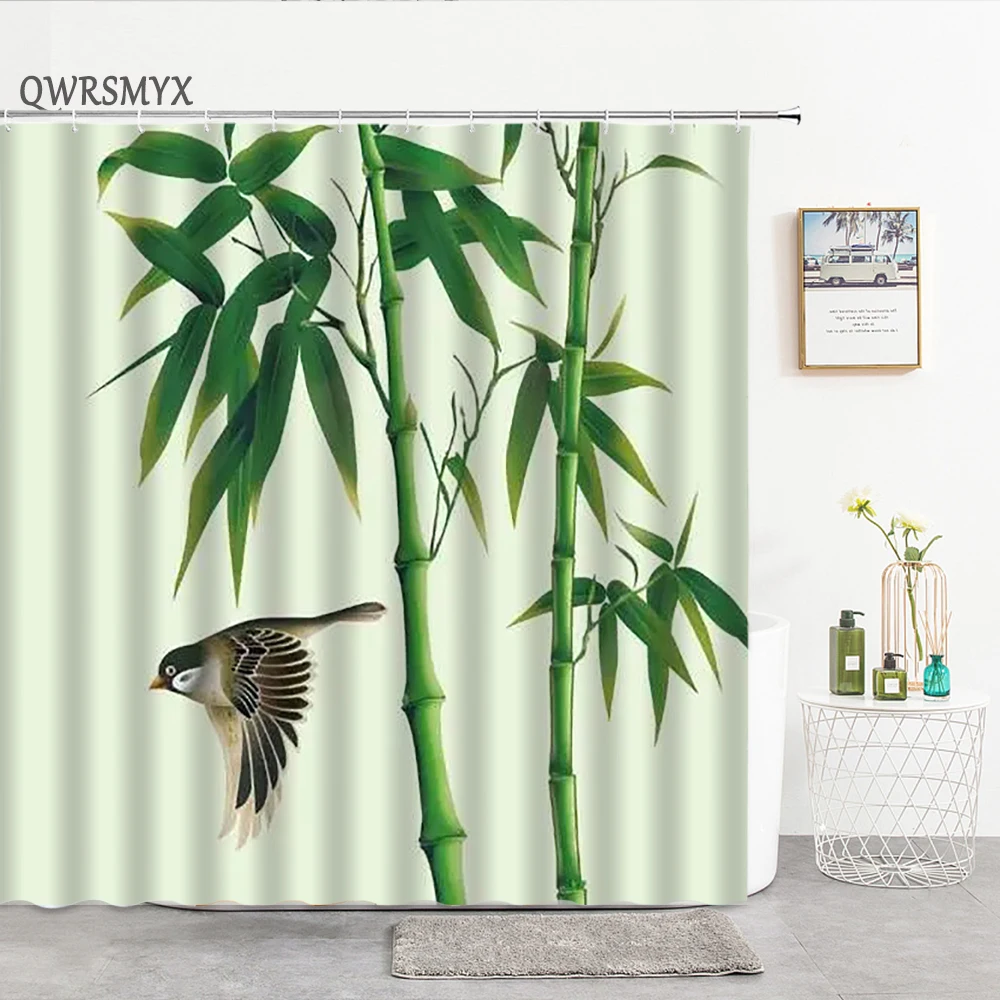 Green Bamboo Bird Shower Curtains Set Ink Plant Mountain Water Scenery Landscape Art Bathroom Curtain Decor Bathroom Accessories
Green Bamboo Bird Shower Curtains Set Ink Plant Mountain Water Scenery Landscape Art Bathroom Curtain Decor Bathroom Accessories