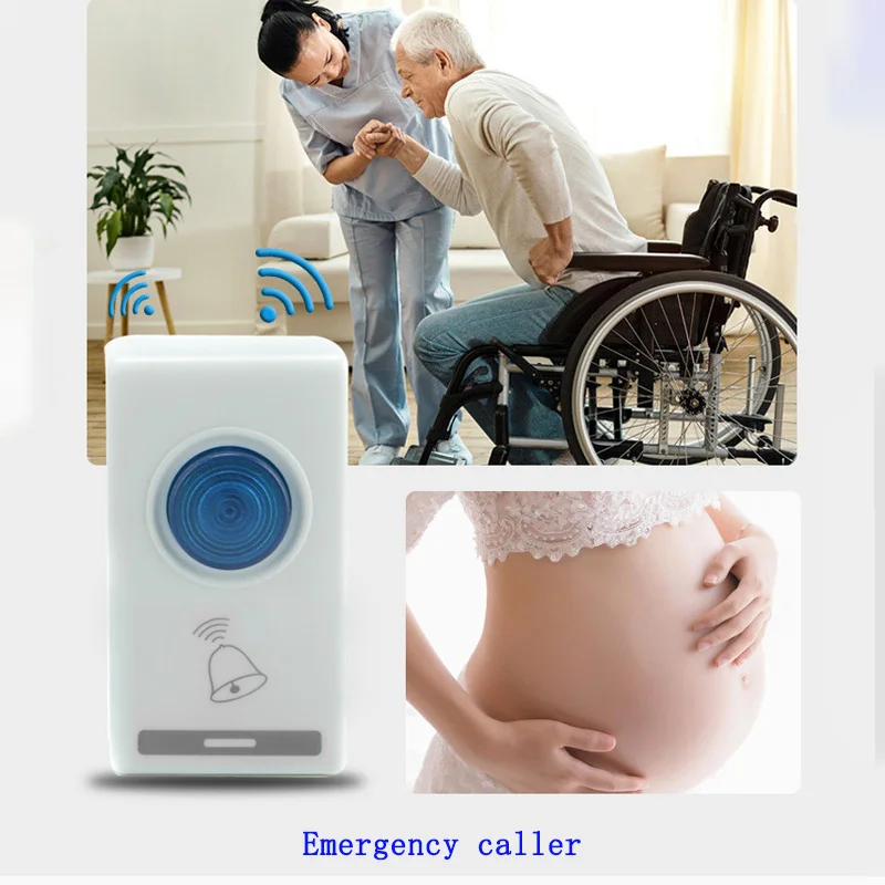 

AC/DC Home Wireless Remote Control Doorbell Smart Digital Welcome Caller Elderly Emergency Pager Security Protection