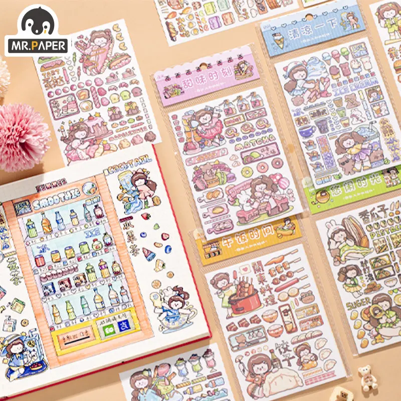 Бумажные стикеры Mr. Paper 4 шт./пакет с рисунками из мультфильмов для девочек, с рисунком еды, милые декоративные канцелярские принадлежности, с...
Бумажные стикеры Mr. Paper 4 шт./пакет с рисунками из мультфильмов для девочек, с рисунком еды, милые декоративные канцелярские принадлежности, с...