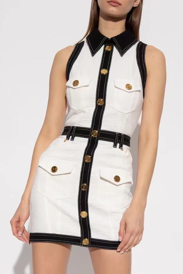 2022 New Black and White Hit the Color Sleeveless Women Denim Dress Bodycon Mini Dress
2022 New Black and White Hit the Color Sleeveless Women Denim Dress Bodycon Mini Dress