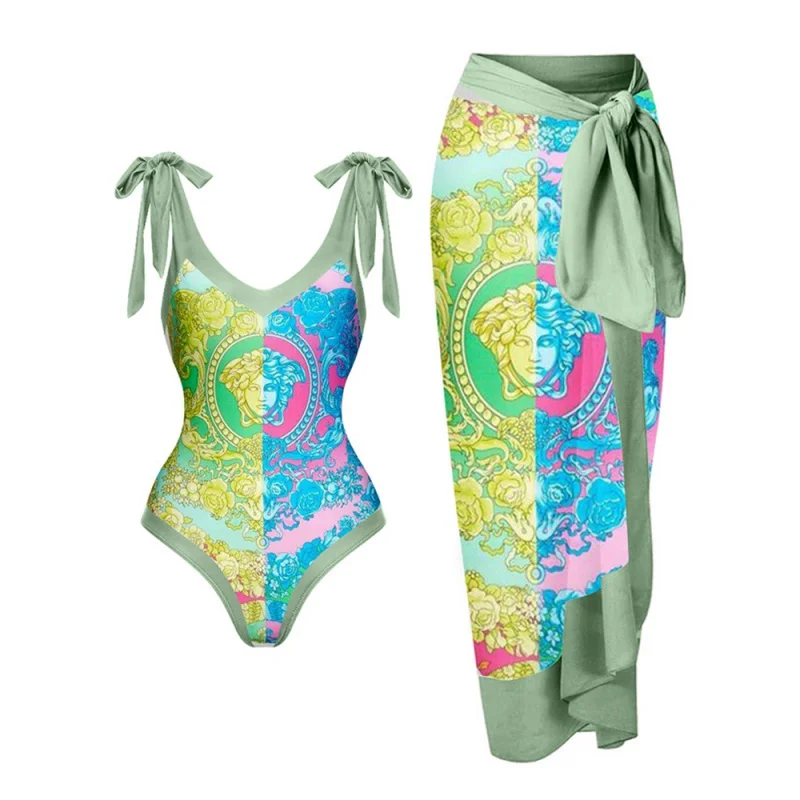 2023 New 2 Sets National Print One-Piece Swimsuit With Cover UP Women V-Neck Bodysuits Monokini Beach Bathing Suits Swimwear
2023 New 2 Sets National Print One-Piece Swimsuit With Cover UP Women V-Neck Bodysuits Monokini Beach Bathing Suits Swimwear