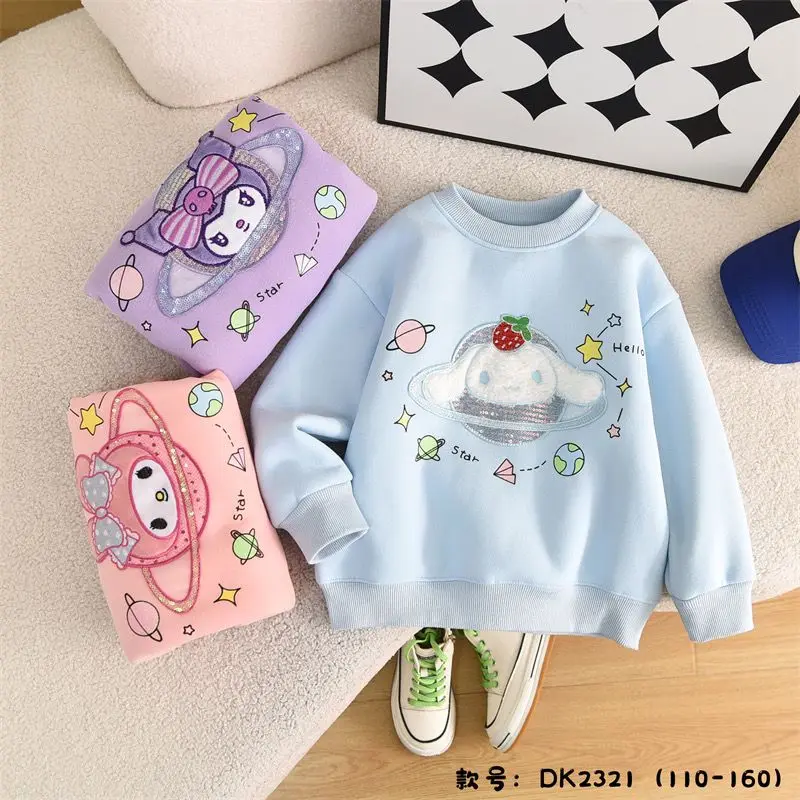 Kuromi Sanrio Kawaii Anime Autumn Winter Long-Sleeved Top Cute My Melody Cinnamoroll Cartoon Fleecing Warm Jacket Gifts for Kids
Kuromi Sanrio Kawaii Anime Autumn Winter Long-Sleeved Top Cute My Melody Cinnamoroll Cartoon Fleecing Warm Jacket Gifts for Kids
