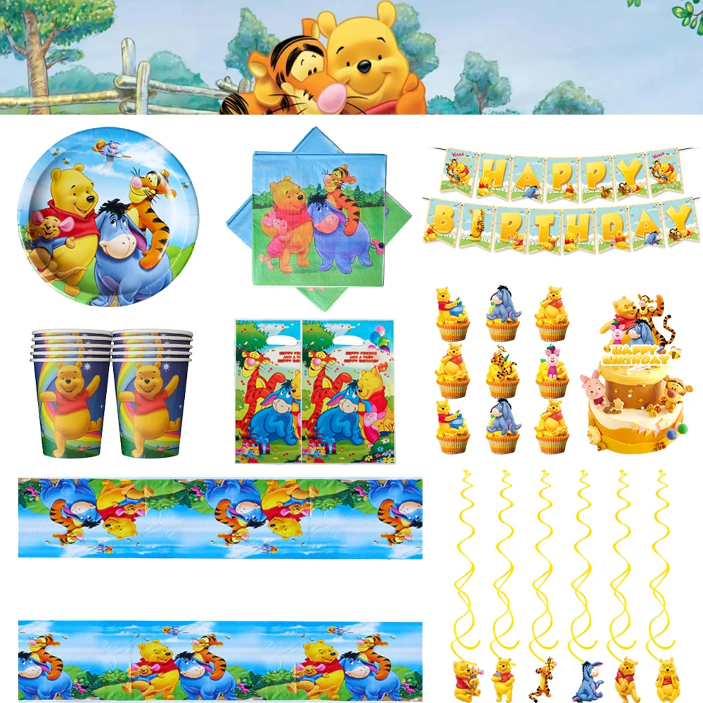 Disney Winnie the Pooh Birthday Party Decoration Balloon Tableware Paper Cup Plate Napkin Party Supplies Toys For Girl Boy Gift
Disney Winnie the Pooh Birthday Party Decoration Balloon Tableware Paper Cup Plate Napkin Party Supplies Toys For Girl Boy Gift