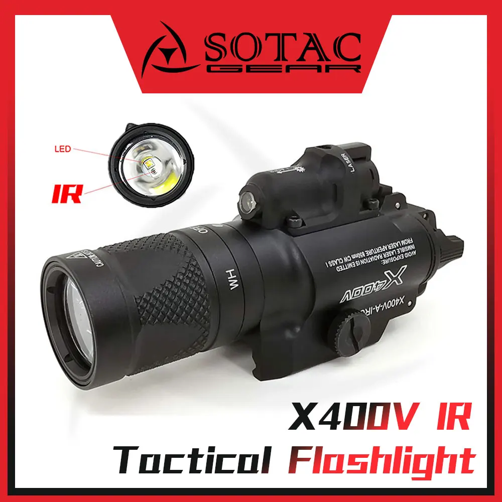 SOTAC Weapon X400V IR Laser Combo Hunting Flashlight LED Fit 20mm Picatinny Rail Rifle Tactical Light
SOTAC Weapon X400V IR Laser Combo Hunting Flashlight LED Fit 20mm Picatinny Rail Rifle Tactical Light