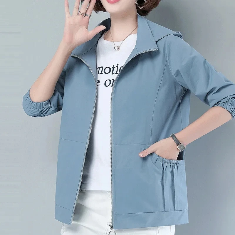 Spring Autumn New Women Jacket Loose Windbreaker Famale Long Sleeve Causal Hooded Coat Pocket Zipper Bomber Jackets Outerwear
Spring Autumn New Women Jacket Loose Windbreaker Famale Long Sleeve Causal Hooded Coat Pocket Zipper Bomber Jackets Outerwear