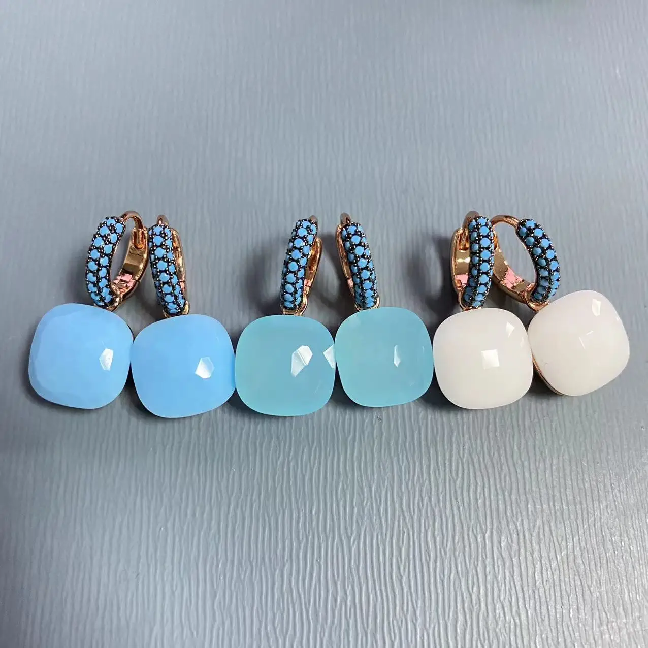 12.6mm Nudo Earrings Inlay Turquoise Zircon Candy Color Crystal Drop Earrings Fashion Jewelry Gift For Women
12.6mm Nudo Earrings Inlay Turquoise Zircon Candy Color Crystal Drop Earrings Fashion Jewelry Gift For Women