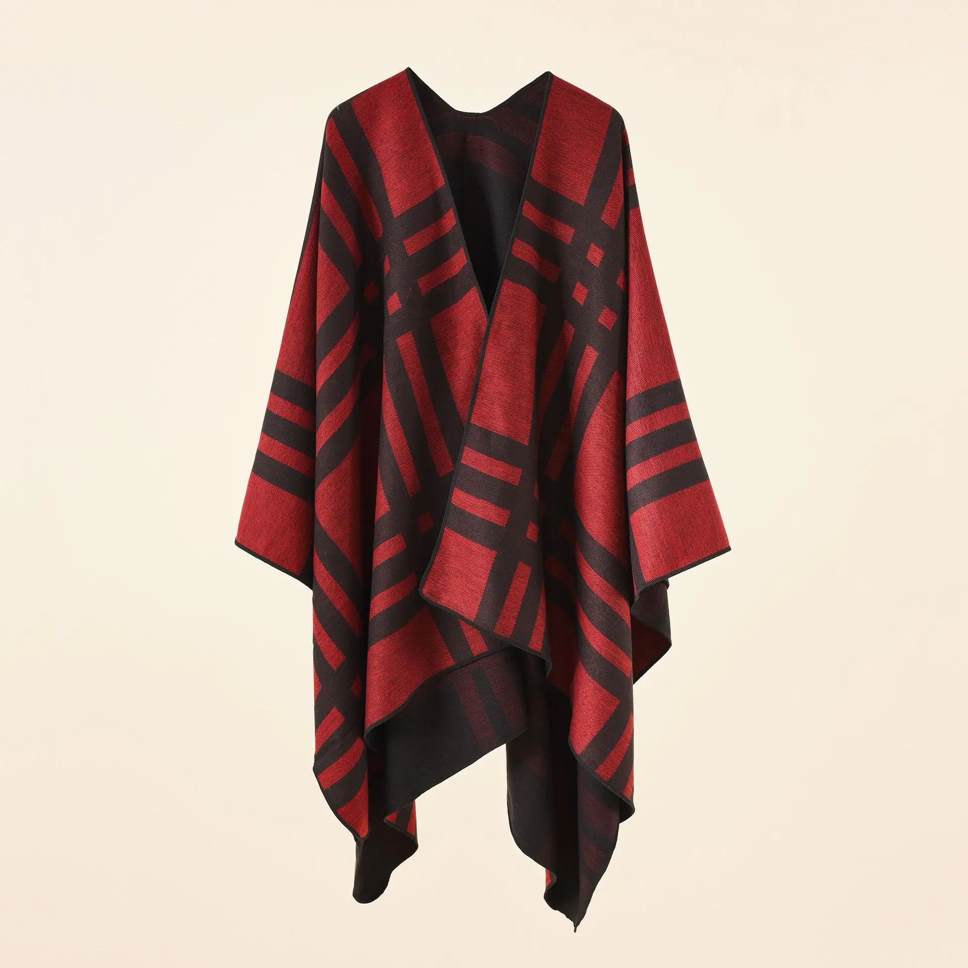 2022 Autumn Winter New Large Plaid stripe pattern Imitation Cashmere Warm Casual Women Shawl Poncho Capes Lady Coat Red
2022 Autumn Winter New Large Plaid stripe pattern Imitation Cashmere Warm Casual Women Shawl Poncho Capes Lady Coat Red