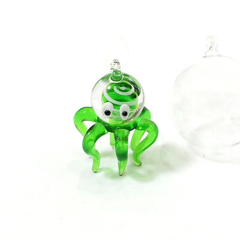 

Floating Glass Bubble Ball With Octopus Mini Figurine Pendant Aquarium Decor Accessories Cute Sea Animal Tiny Statue Ornaments