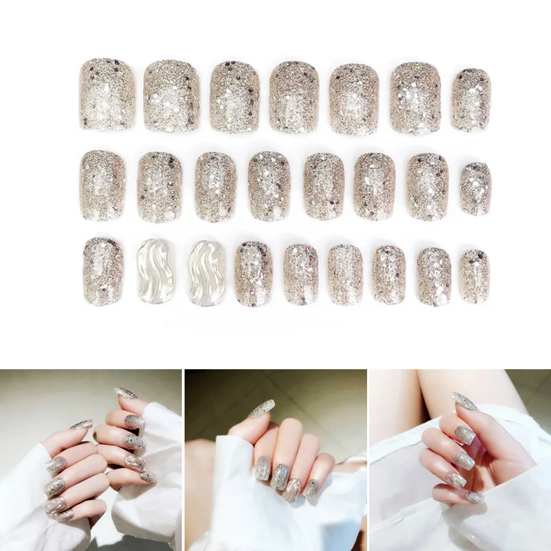 24pcs Glittering Fake Nails Tips Manicure Decoration Decals DIY False Nails for Women Ladies Glittering Fake Nails Tips RP
24pcs Glittering Fake Nails Tips Manicure Decoration Decals DIY False Nails for Women Ladies Glittering Fake Nails Tips RP