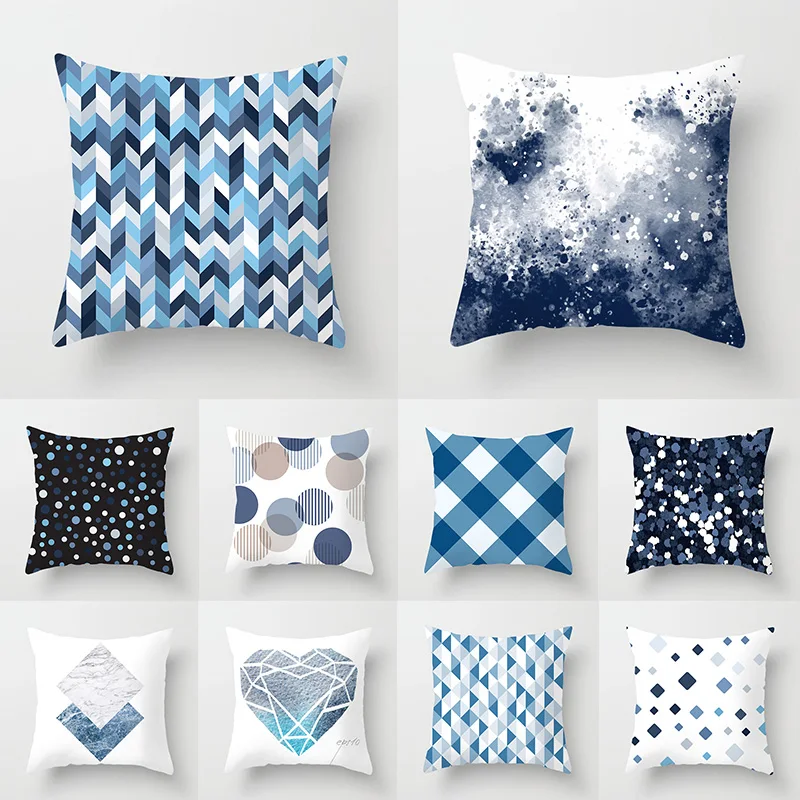 Geometry Cushion Cover 45x45cm Polyester Pillowcase Decorative Sofa Cushions Pillowcover Home Decor Blue Series Pillow Cases
Geometry Cushion Cover 45x45cm Polyester Pillowcase Decorative Sofa Cushions Pillowcover Home Decor Blue Series Pillow Cases
