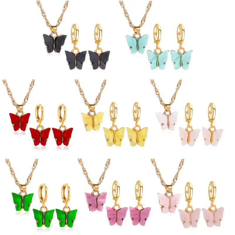 Attractive Jewelry Set Mini for butterfly Pendant Necklace Acrylic for butterfly 264E 
Attractive Jewelry Set Mini for butterfly Pendant Necklace Acrylic for butterfly 264E