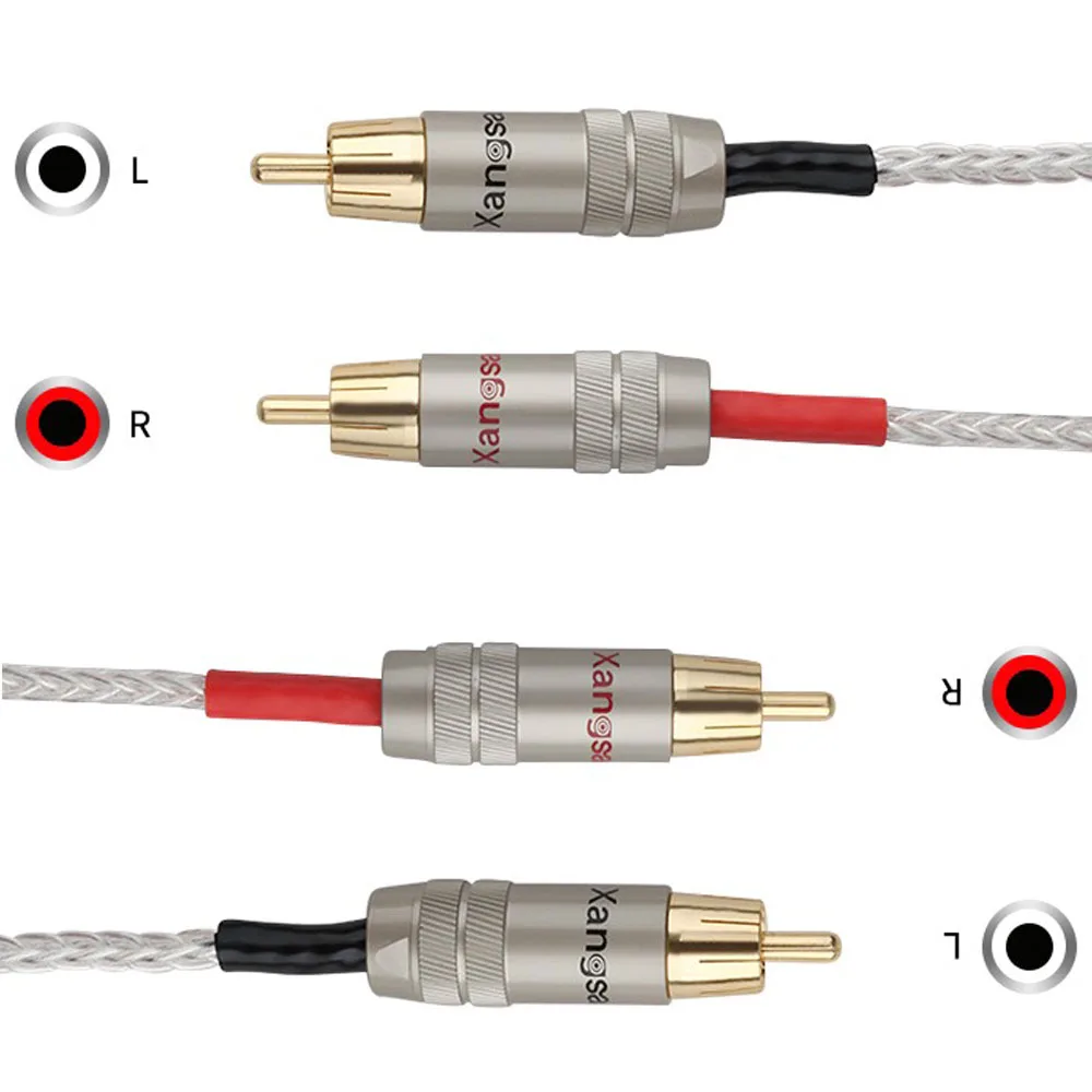 8 Core OCC Silver-plated Hifi A Pair Rca Cable Audio Signal Cable Audio Connection Amplifier CD Player
8 Core OCC Silver-plated Hifi A Pair Rca Cable Audio Signal Cable Audio Connection Amplifier CD Player