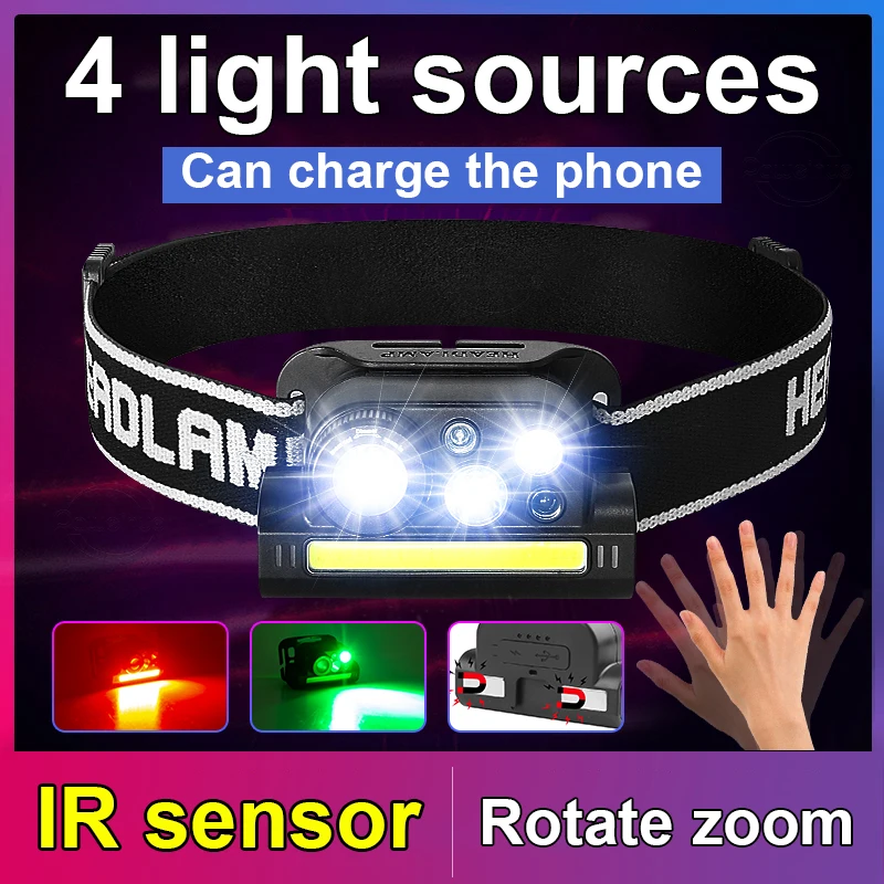 Super Bright Zoomable LED Headlamp IR Sensor Headlamp with Magnet Headlight USB Rechargeable Head Light Waterproof Head Torch 
Super Bright Zoomable LED Headlamp IR Sensor Headlamp with Magnet Headlight USB Rechargeable Head Light Waterproof Head Torch