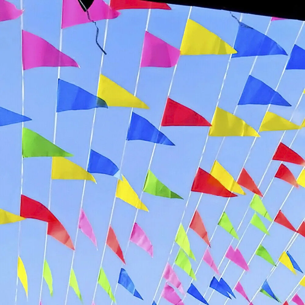 Bunting Triangle Flags 100 Flags 50 Meters Banner Pennant Easily Cleaned Large 14*21CM Outdoor Decor Plastic Material
Bunting Triangle Flags 100 Flags 50 Meters Banner Pennant Easily Cleaned Large 14*21CM Outdoor Decor Plastic Material