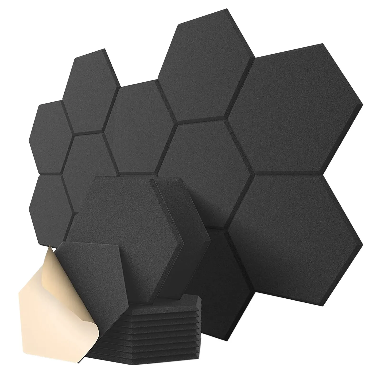 12 Pack Self-Adhesive Acoustic Panels 12X10X 0.4 Inch Soundproof Foam PanelsHexagon Soundproof Panels
12 Pack Self-Adhesive Acoustic Panels 12X10X 0.4 Inch Soundproof Foam PanelsHexagon Soundproof Panels