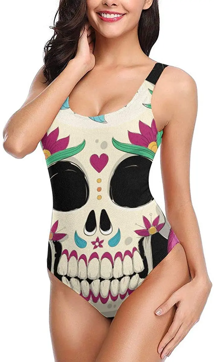 One Piece Bathing Suits for Women Skull Floral Women's Backless Bikini Sexy Ladies Summer Pool Swimwear High Waisted Bikini
One Piece Bathing Suits for Women Skull Floral Women's Backless Bikini Sexy Ladies Summer Pool Swimwear High Waisted Bikini
