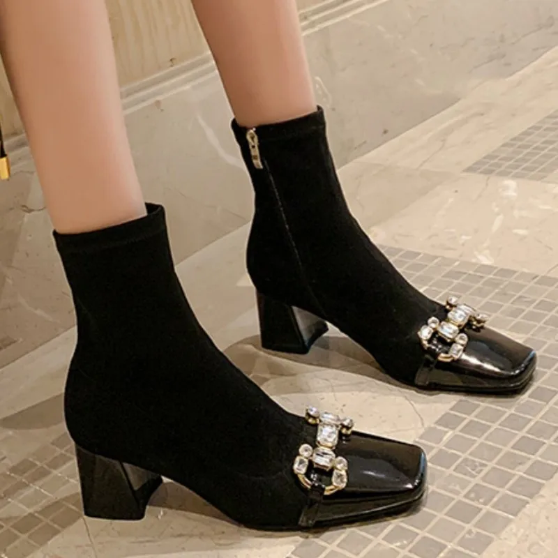 Crystal Ankle Chelsea Boots Women Winter High Heels Shoes 2023 New Designer Suede Chunky Sexy Goth Motorcycle Snow Botas Pumps
Crystal Ankle Chelsea Boots Women Winter High Heels Shoes 2023 New Designer Suede Chunky Sexy Goth Motorcycle Snow Botas Pumps