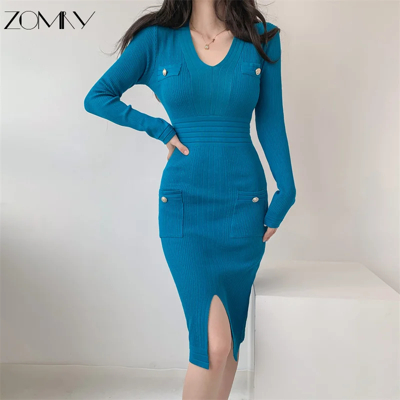 ZOMRY Vintage V-Neck Long Sleeves Business Maxi Dresses Women's Party Knitting Bodycon Dress Autumn Winter 2023 Fashion Clothing
ZOMRY Vintage V-Neck Long Sleeves Business Maxi Dresses Women's Party Knitting Bodycon Dress Autumn Winter 2023 Fashion Clothing