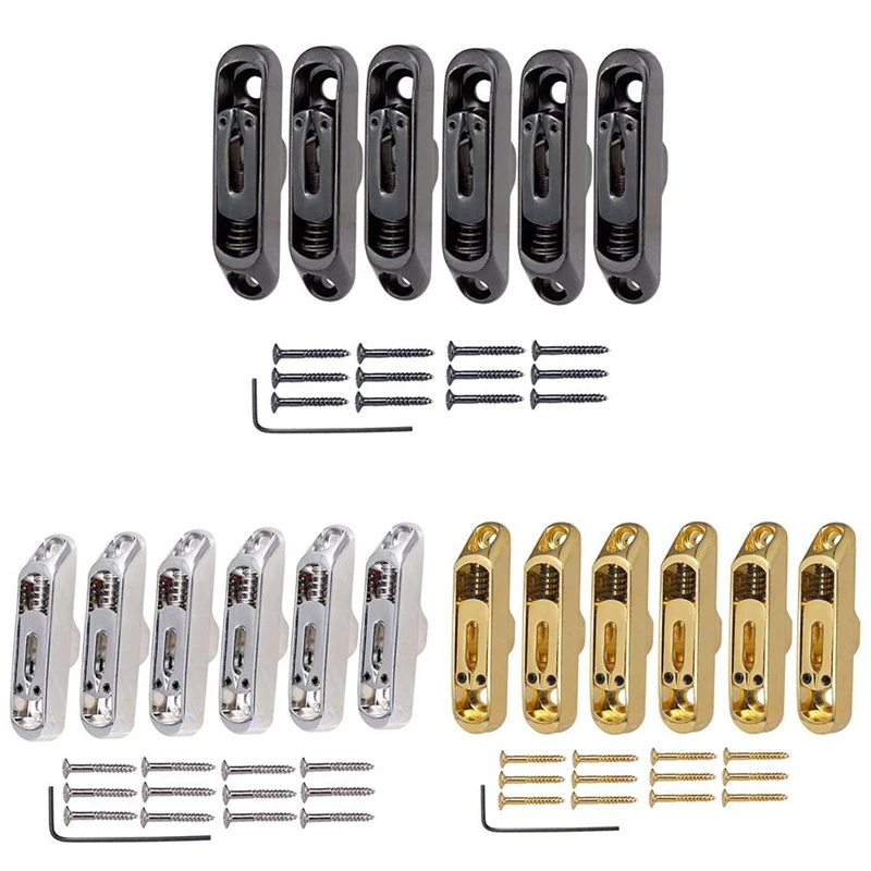 6 Pcs Single Individual Bridge Saddles Tailpiece With Screws Wrench Set For 6 String Electric Guitar Bass Parts
6 Pcs Single Individual Bridge Saddles Tailpiece With Screws Wrench Set For 6 String Electric Guitar Bass Parts