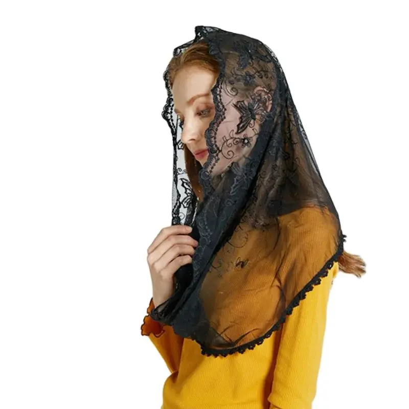 Lace Shawl Mantilla Veil Bridal Wedding Scarf Fashion Floral Shawls and Wraps for Women Latin Mass Veil for Bride Marriage 
Lace Shawl Mantilla Veil Bridal Wedding Scarf Fashion Floral Shawls and Wraps for Women Latin Mass Veil for Bride Marriage