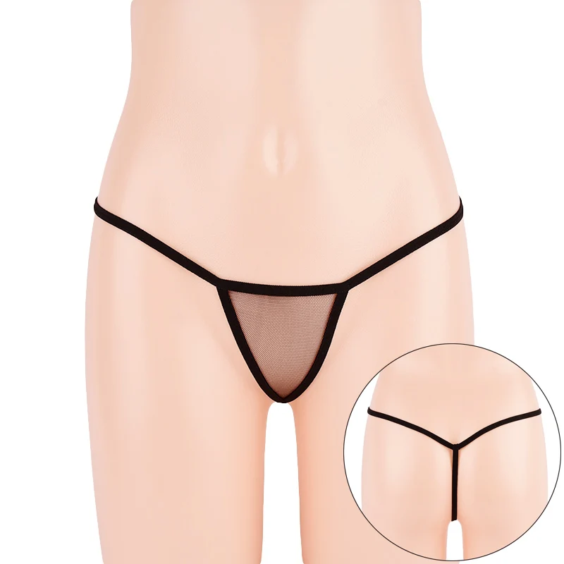 

Ultra thin full transparent mesh underwear women's sexy thong one piece perspective traceless low rise bikini t-pants