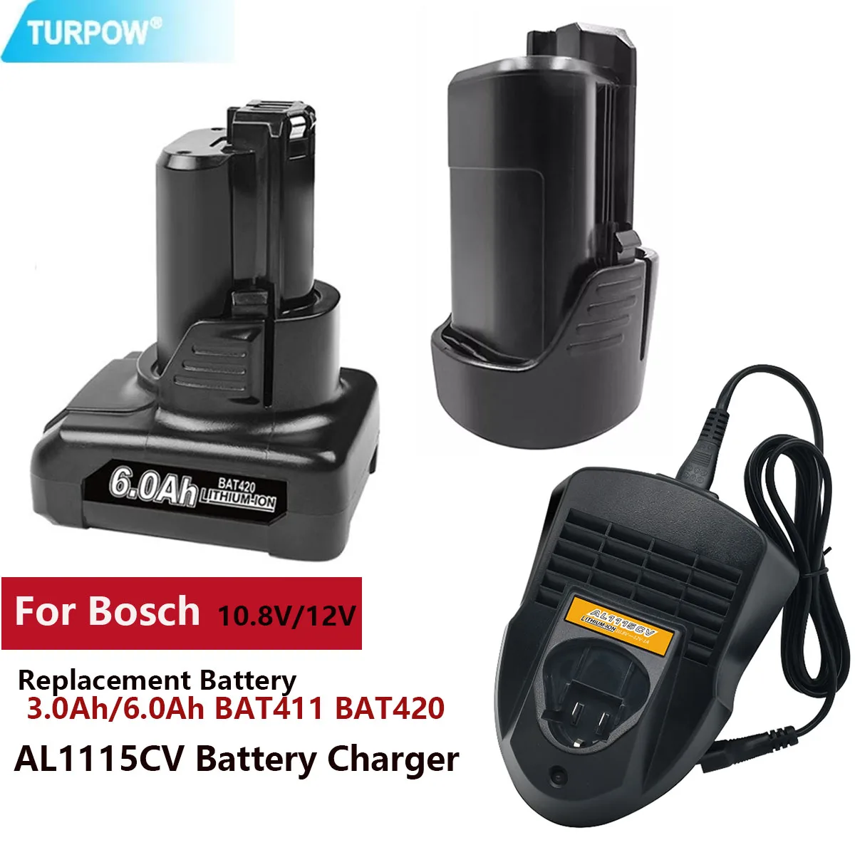 6.0Ah 12V Li-ion BAT420 Replacement Battery for Bosch 12V BAT411 BAT412 BAT413 BAT414 10.8-Volt Max Battery Cordless Power Tools
6.0Ah 12V Li-ion BAT420 Replacement Battery for Bosch 12V BAT411 BAT412 BAT413 BAT414 10.8-Volt Max Battery Cordless Power Tools