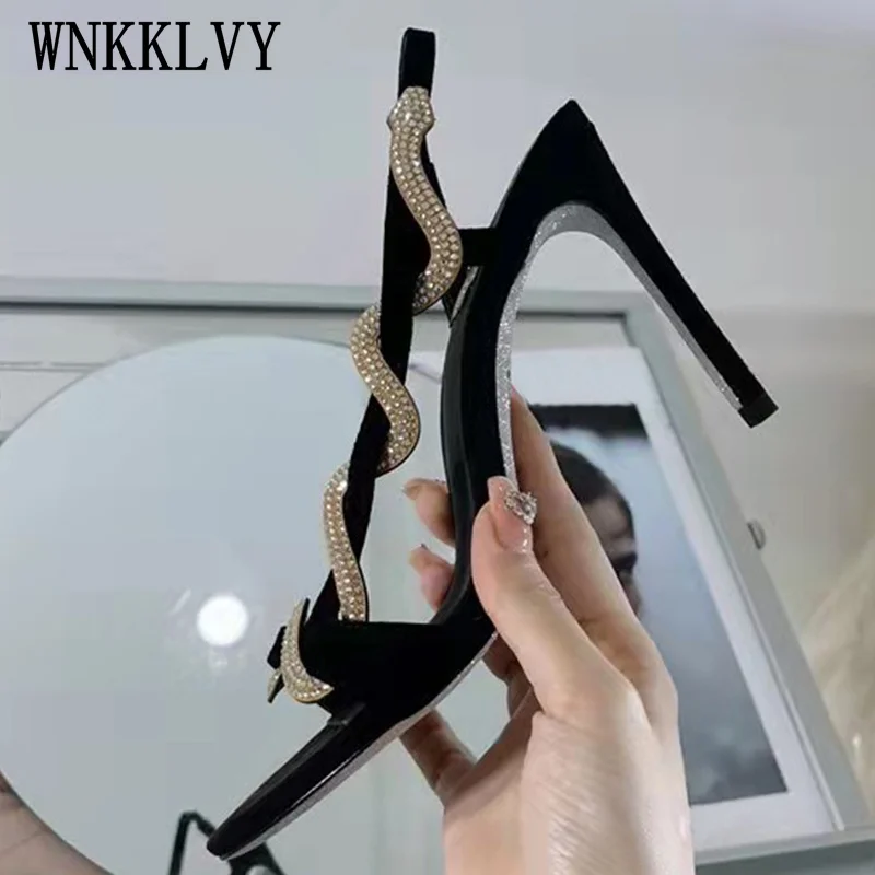 High Quality Thin Belt Pumps Women Velvet Peep Toe Sandals Rhinestones Wave Sexy Sandals Stiletto Fashion Sandals Fairy Shoes
High Quality Thin Belt Pumps Women Velvet Peep Toe Sandals Rhinestones Wave Sexy Sandals Stiletto Fashion Sandals Fairy Shoes