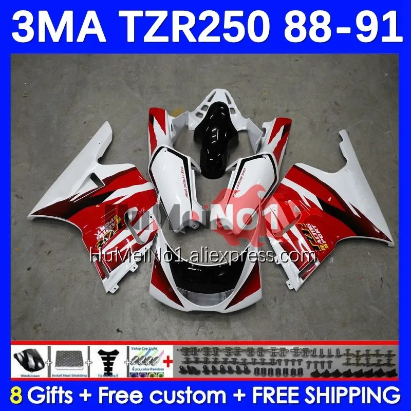 

Kit For YAMAHA TZR-250 3MA TZR250 YPVS RS TZR 250 88 89 90 91 144No.11 TZR250R TZR250RR 1988 1989 1990 1991 Fairing red white