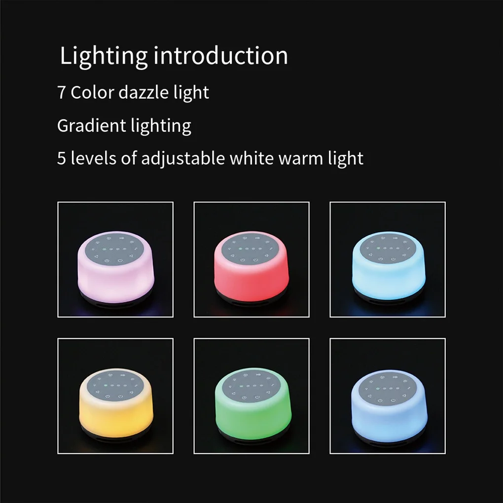 

RGB Night Light Soothing White Noise Sleeping Machine Sleep Sound Therapy Mood Lights Lamp with Speaker for Baby