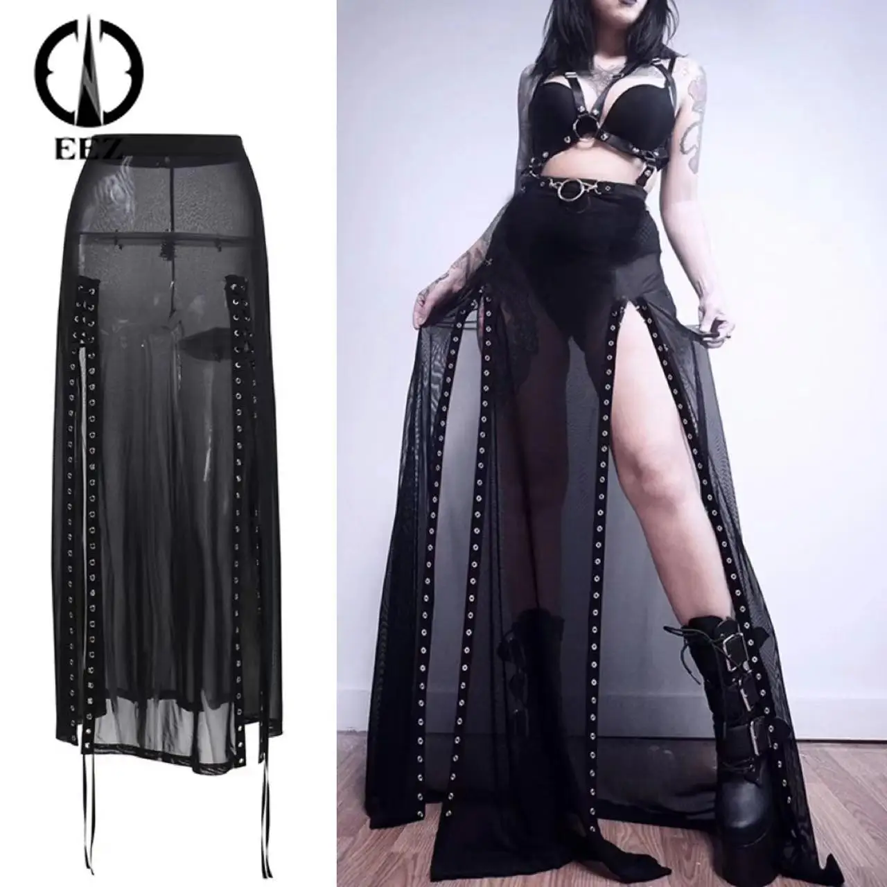 【Eyelet Split Long Skirt】Black See Through High Waist Mesh Skirt Women Summer Sexy Hollow Out Long Skirt Coquette Beachwear Y2k
【Eyelet Split Long Skirt】Black See Through High Waist Mesh Skirt Women Summer Sexy Hollow Out Long Skirt Coquette Beachwear Y2k