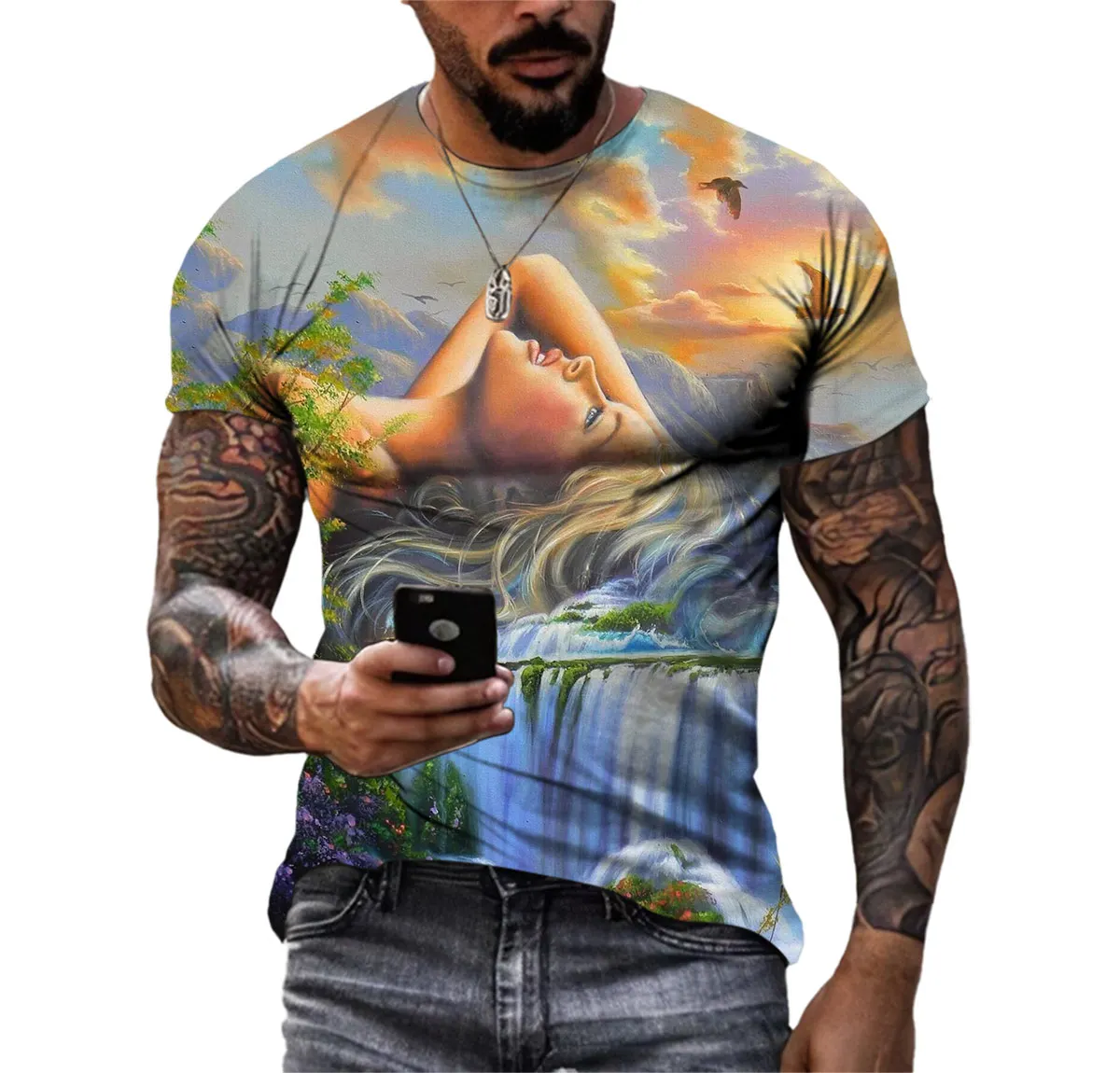 Summer Men'S New Landscape Element Graphic 3d Printed T-Shirt Hip Hop Personality Street Style Fashion O-Neck Top Short Sleeve
Summer Men'S New Landscape Element Graphic 3d Printed T-Shirt Hip Hop Personality Street Style Fashion O-Neck Top Short Sleeve