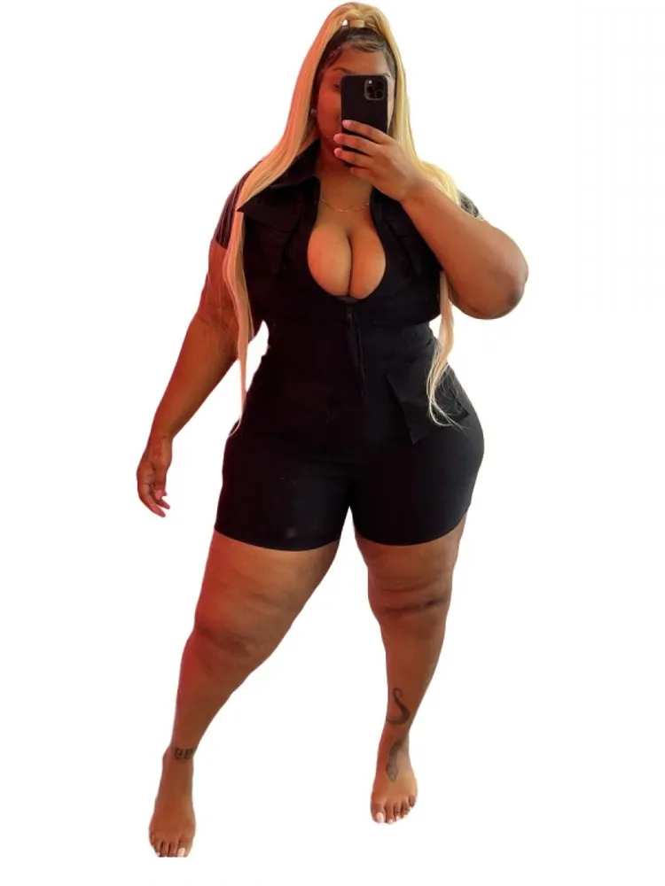 African Playsuit Clothes Women Zipper Turn Down Collar Dashiki Africa Clothing Summer Solid Pocket Casual African Short Jumpsuit
African Playsuit Clothes Women Zipper Turn Down Collar Dashiki Africa Clothing Summer Solid Pocket Casual African Short Jumpsuit