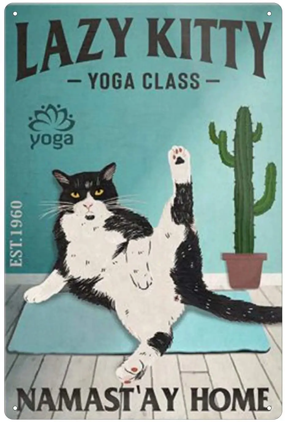 Lazy Cat Yoga Class Tin Sign Vintage Bathroom Toilet Bar Club Cafe Wall Decoration 8x12 Inches
Lazy Cat Yoga Class Tin Sign Vintage Bathroom Toilet Bar Club Cafe Wall Decoration 8x12 Inches