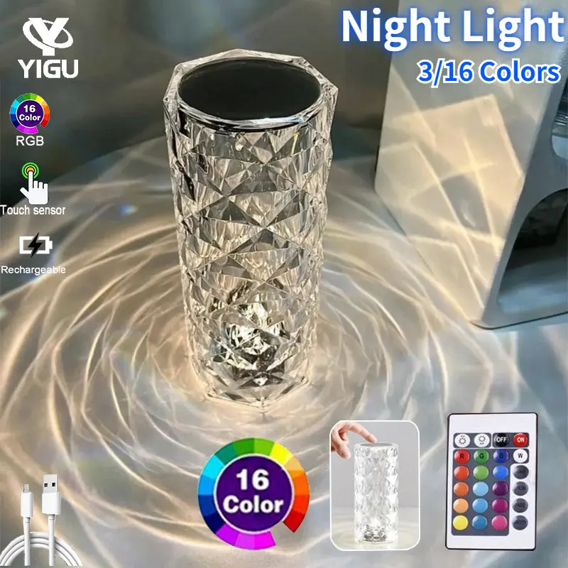 Crystal Lamp Touch Table Bedside Lamps Light Fixture 16 Colors LED Atmosphere Room Decor Christmas Room Decoration Home Lights
Crystal Lamp Touch Table Bedside Lamps Light Fixture 16 Colors LED Atmosphere Room Decor Christmas Room Decoration Home Lights