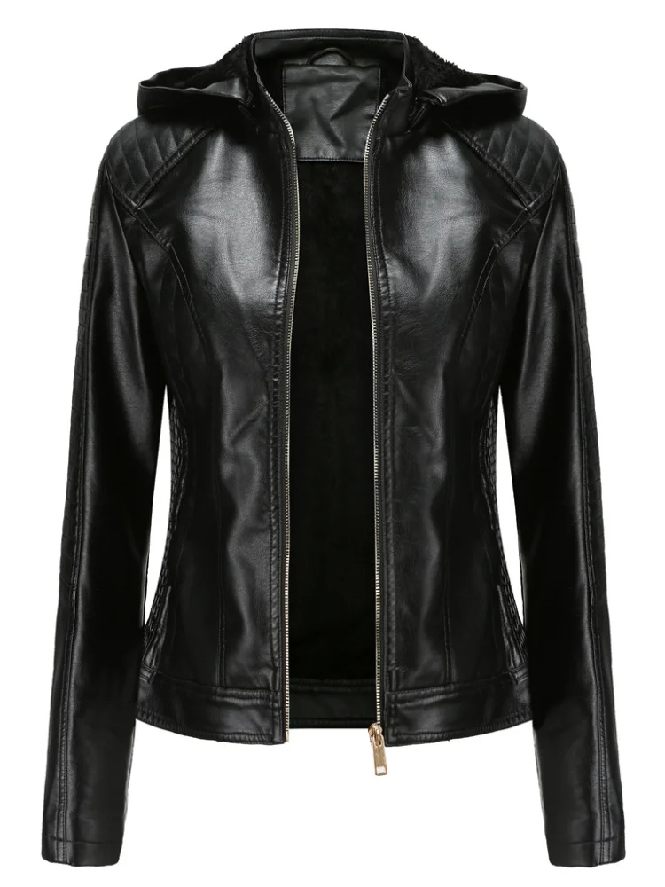 New Autumn Winter Hooded Zipper Pu Coat Women Fashion Thick Warm Faux Leather Jacket Lady Casual Moto Biker Outwear
New Autumn Winter Hooded Zipper Pu Coat Women Fashion Thick Warm Faux Leather Jacket Lady Casual Moto Biker Outwear
