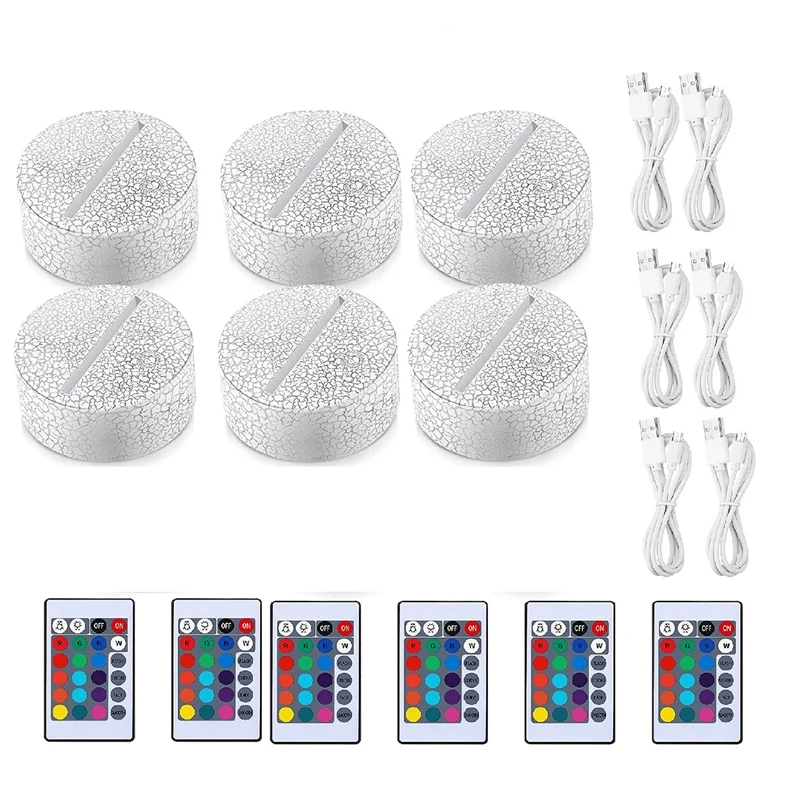 6 Pcs LED Light Lamp Base With Remote Control And USB Cable Lamp Light Display Base For Room Restaurant Bar Cafe Office
6 Pcs LED Light Lamp Base With Remote Control And USB Cable Lamp Light Display Base For Room Restaurant Bar Cafe Office