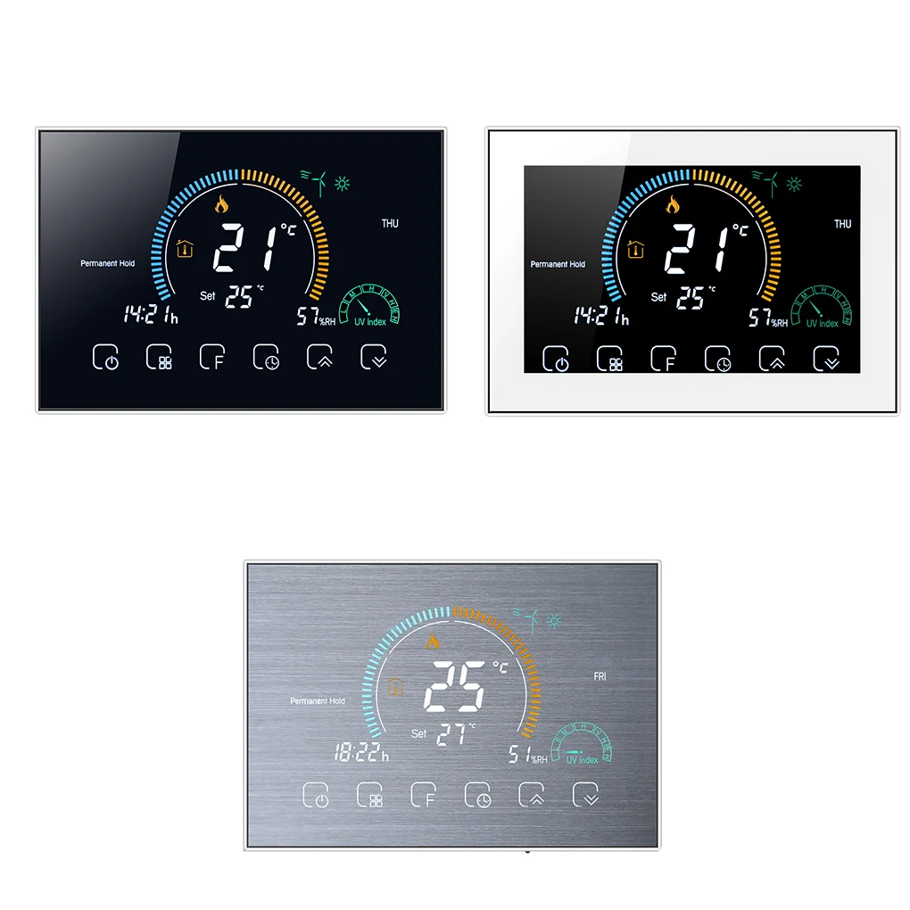 95-240V Wifi Smart Colorful Thermostat Digital Display Mesh for Gas/Water/Underfloor Heating Electric Thermostat Google Home
95-240V Wifi Smart Colorful Thermostat Digital Display Mesh for Gas/Water/Underfloor Heating Electric Thermostat Google Home