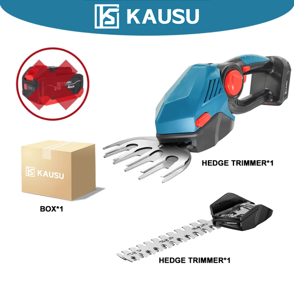 Электрический триммер для живой изгороди KAUSU 22000 об/мин 18В
Электрический триммер для живой изгороди KAUSU 22000 об/мин 18В