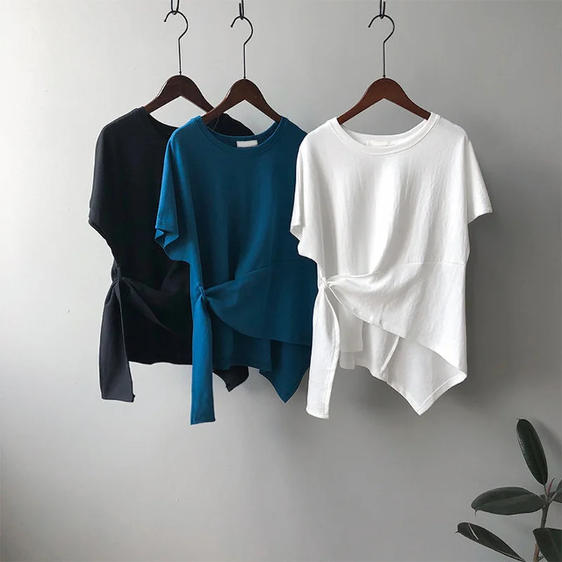 Cotton Women's T-shirt Summer Loose Top Solid Tees Short Sleeve White Fashion O-Neck Female Clothes Streetwear
Cotton Women's T-shirt Summer Loose Top Solid Tees Short Sleeve White Fashion O-Neck Female Clothes Streetwear