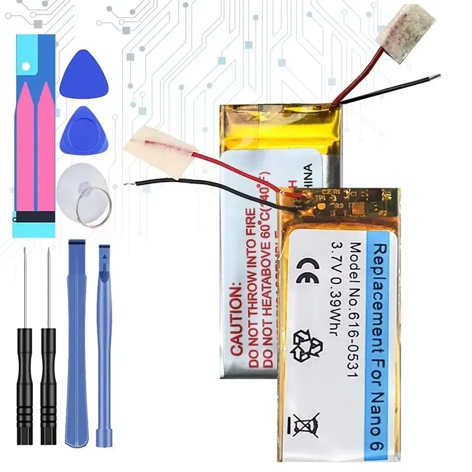 Аккумулятор MP3 616-0531 330 мАч для Apple iPod Nano 6 Nano6 6-го поколения 8 ГБ 16
