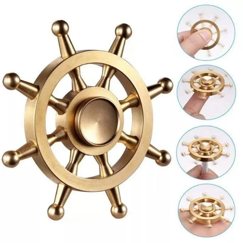 

Metal Gyro Great Performance Accurate Spinning Decompression Top Totem Print Spinning Toys Exquisite Kinetic Round Relieve ADHD