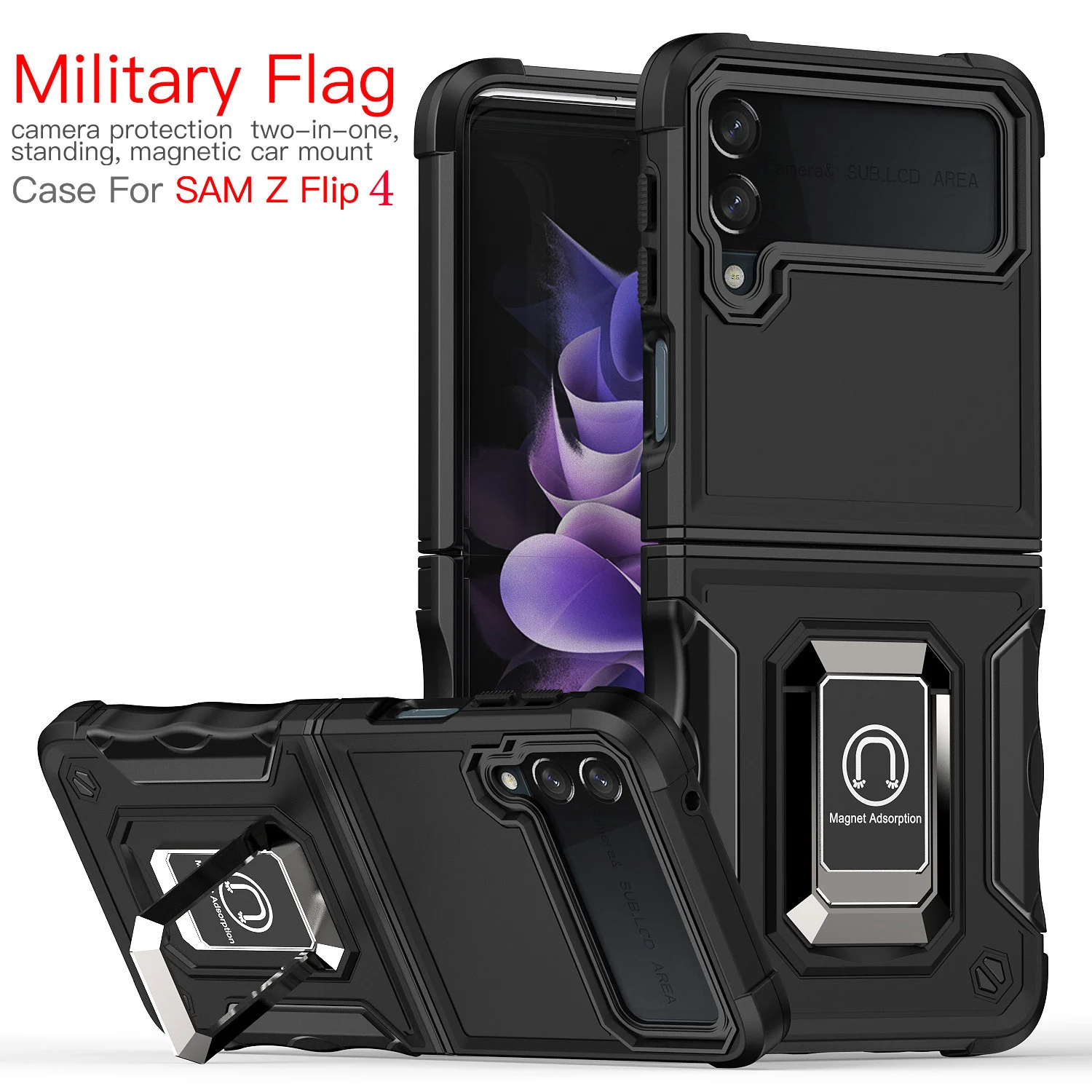 Magnetic fall protection cover, suitable for Samsung Z flip 4 3 military flag main ring
Magnetic fall protection cover, suitable for Samsung Z flip 4 3 military flag main ring