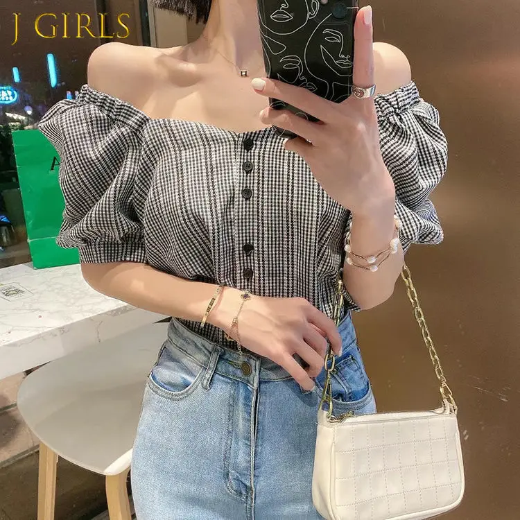 Blouses Women Slim Student Chic Summer Crops Harajuku All-match Female College Streetwear Blusas Casual Plaid Simple Button Kpop
Blouses Women Slim Student Chic Summer Crops Harajuku All-match Female College Streetwear Blusas Casual Plaid Simple Button Kpop