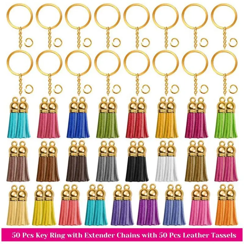 1 Set for KEY Chain Ring Pendants Leather Keychain Tassel DIY Craft Making Acces
1 Set for KEY Chain Ring Pendants Leather Keychain Tassel DIY Craft Making Acces