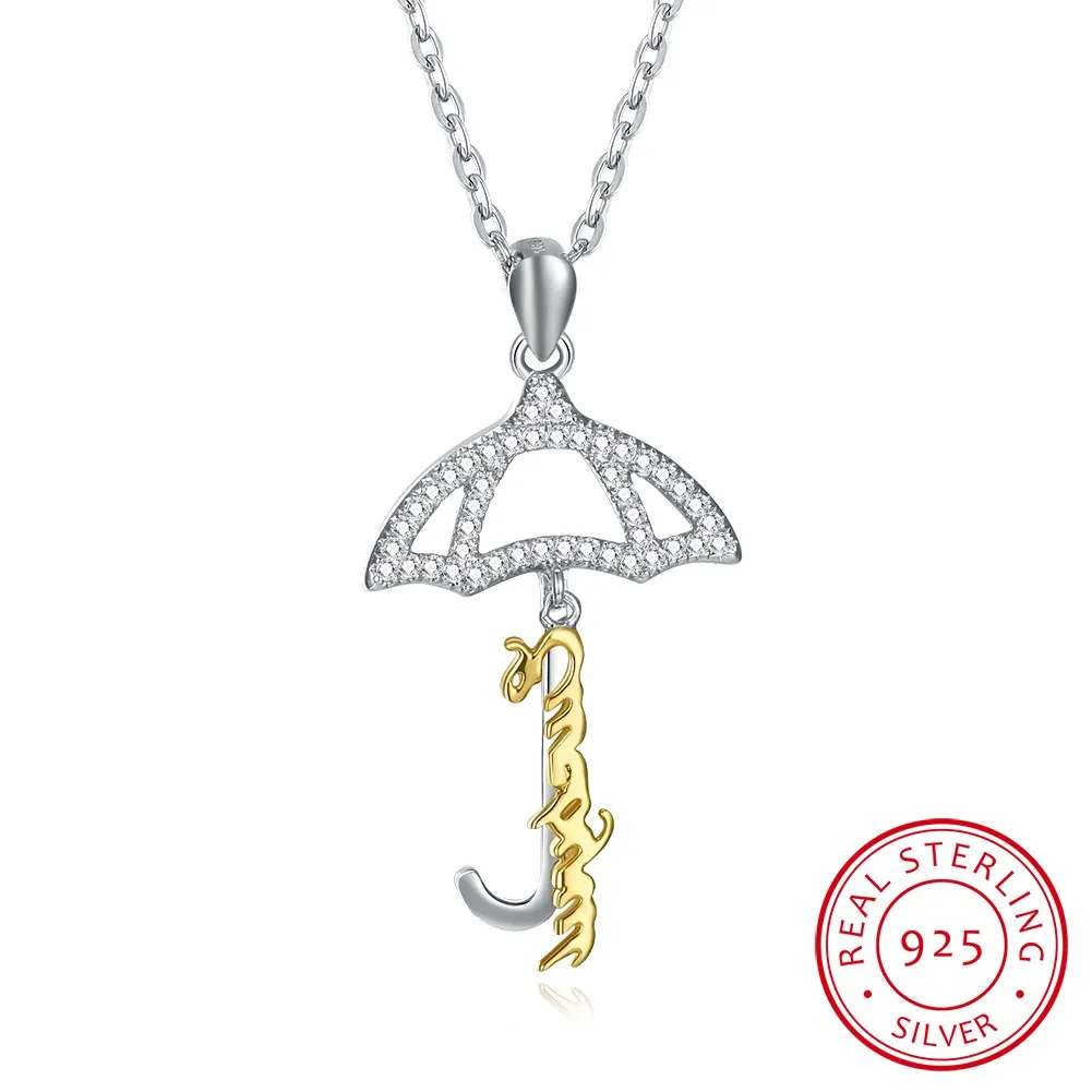 PTE Sterling Silver Diamond Umbrella Necklace Personality Pendant Gold Plated Sterling Silver Necklace
PTE Sterling Silver Diamond Umbrella Necklace Personality Pendant Gold Plated Sterling Silver Necklace
